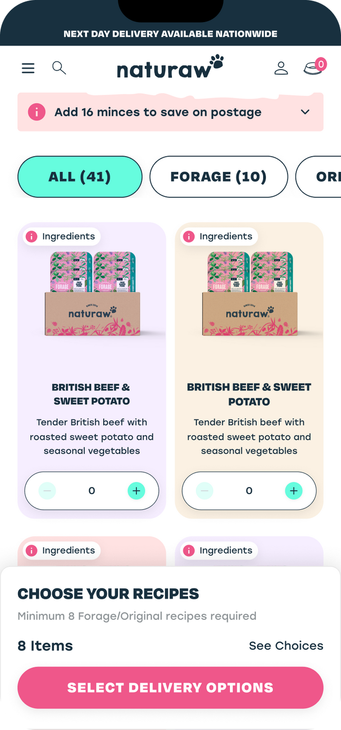 Naturaw website screen