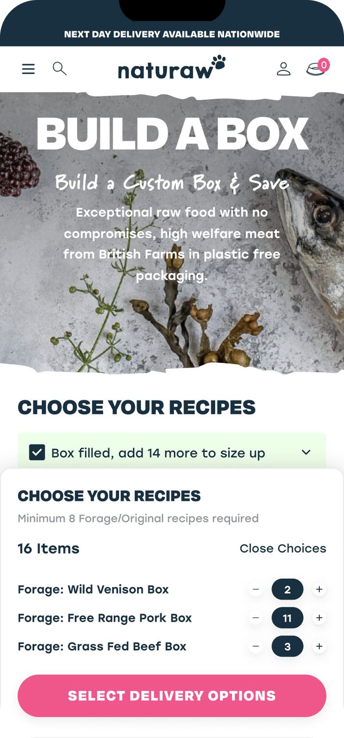 Naturaw website screen