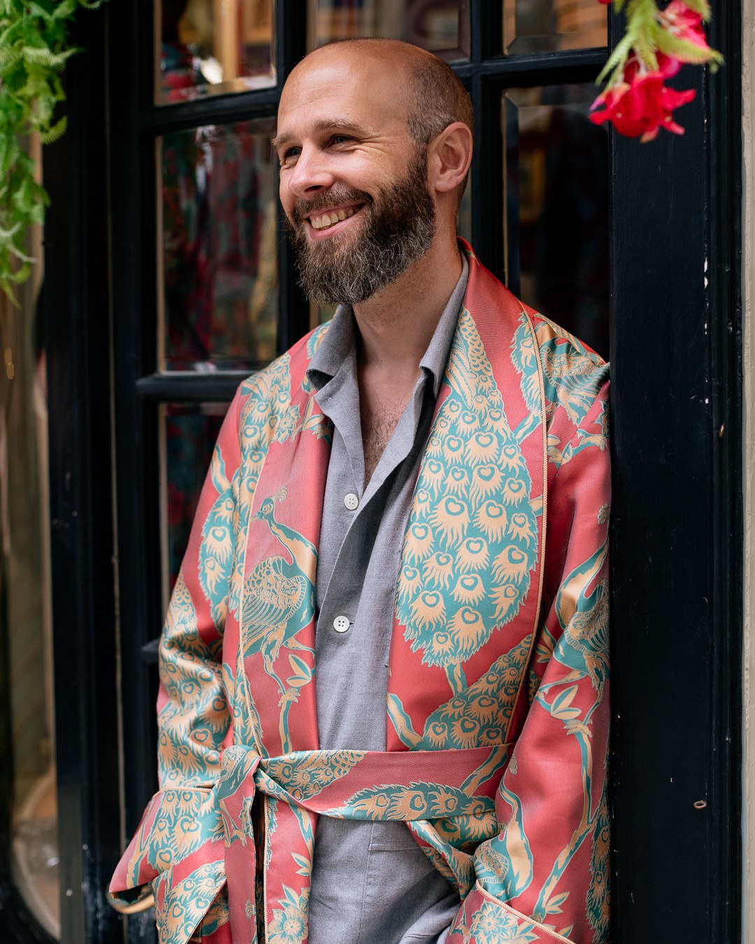A silk dressing gown
